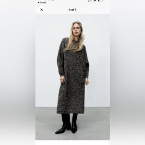 Zara Black and White Knit Sweater dress